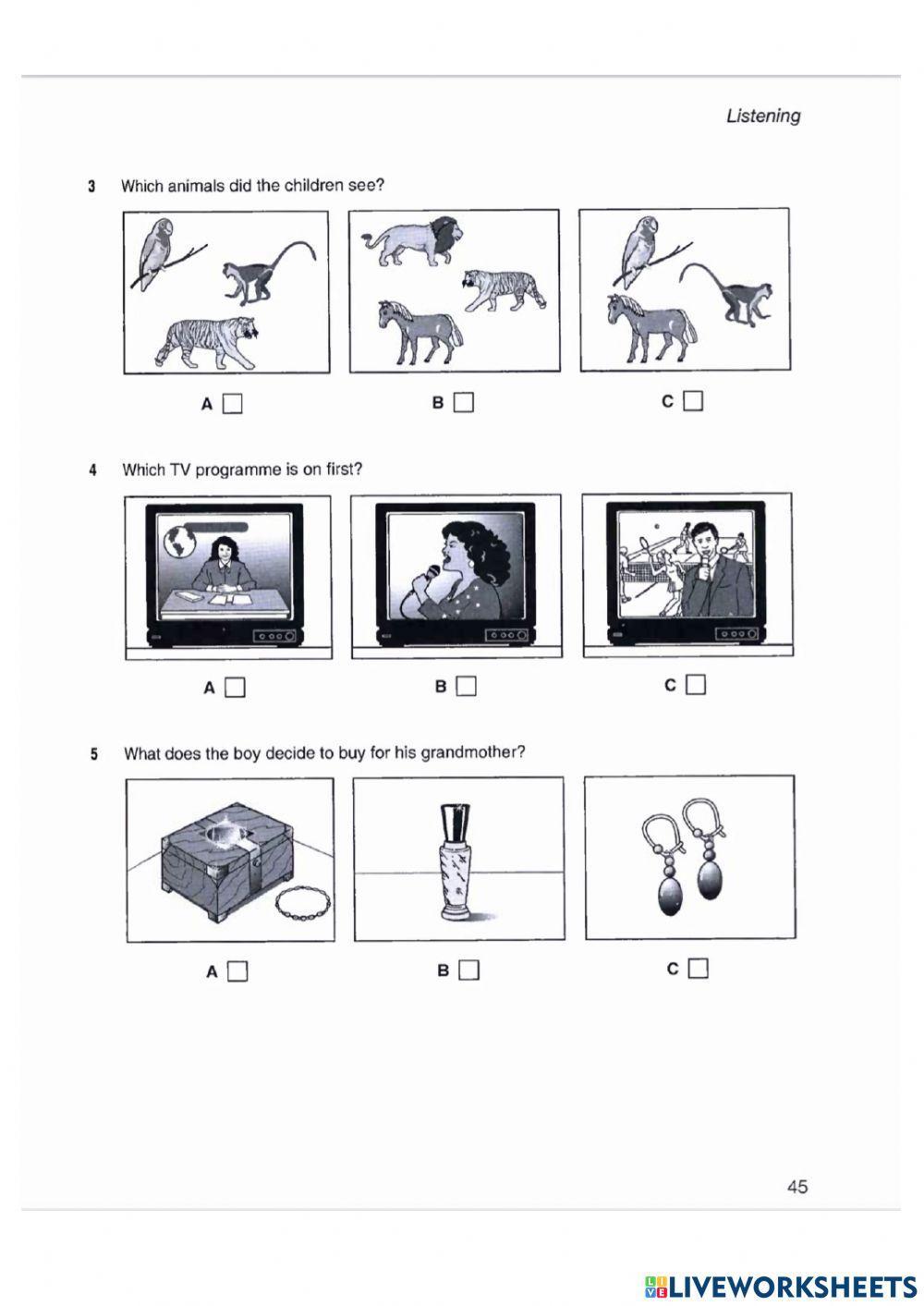 B1 listening PET 5 parts 1