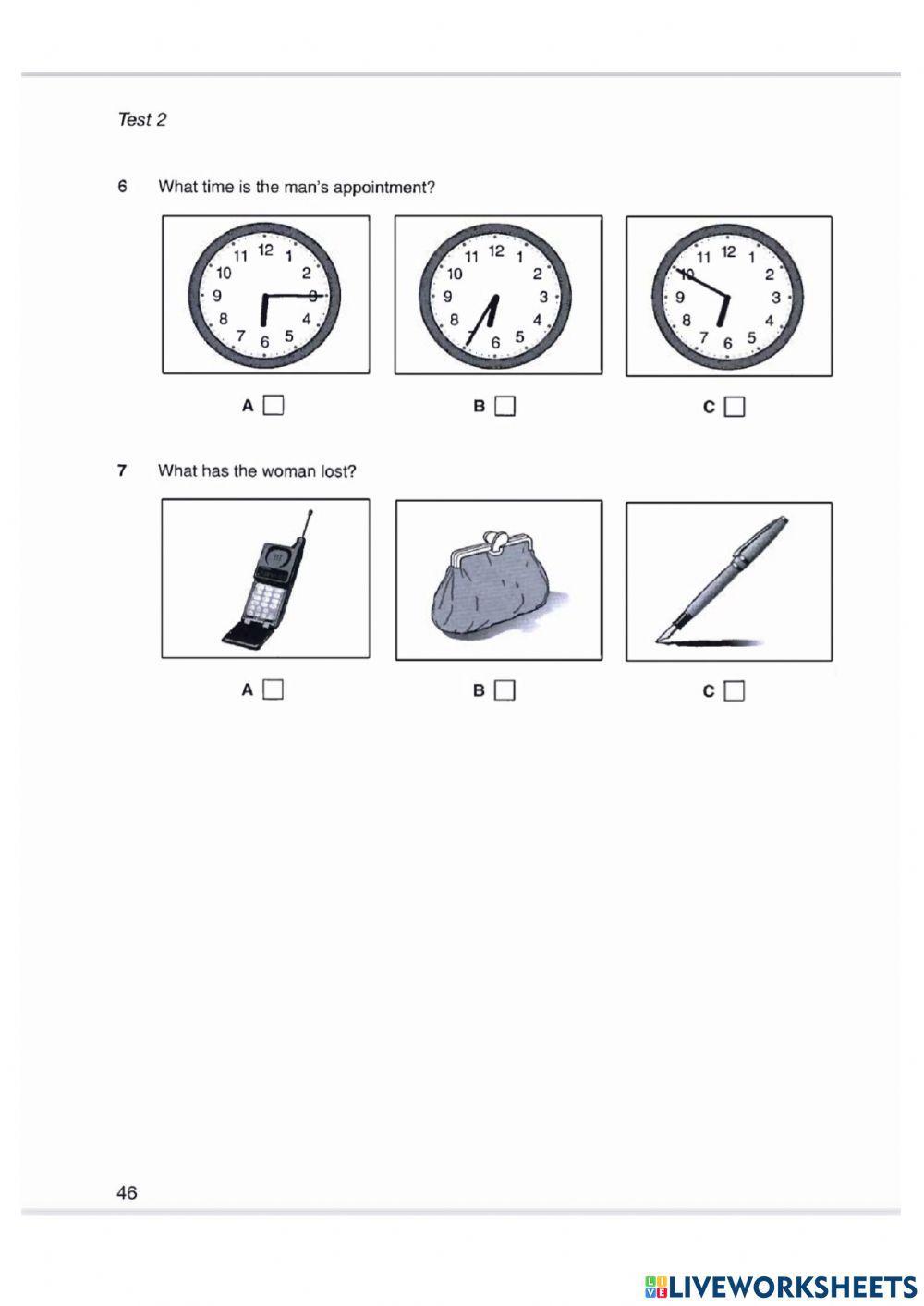B1 listening PET 5 parts 1