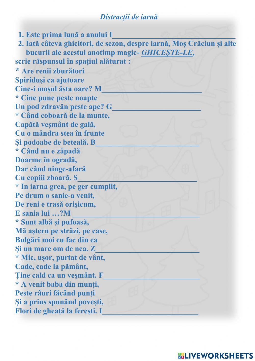 Distracții de iarnă