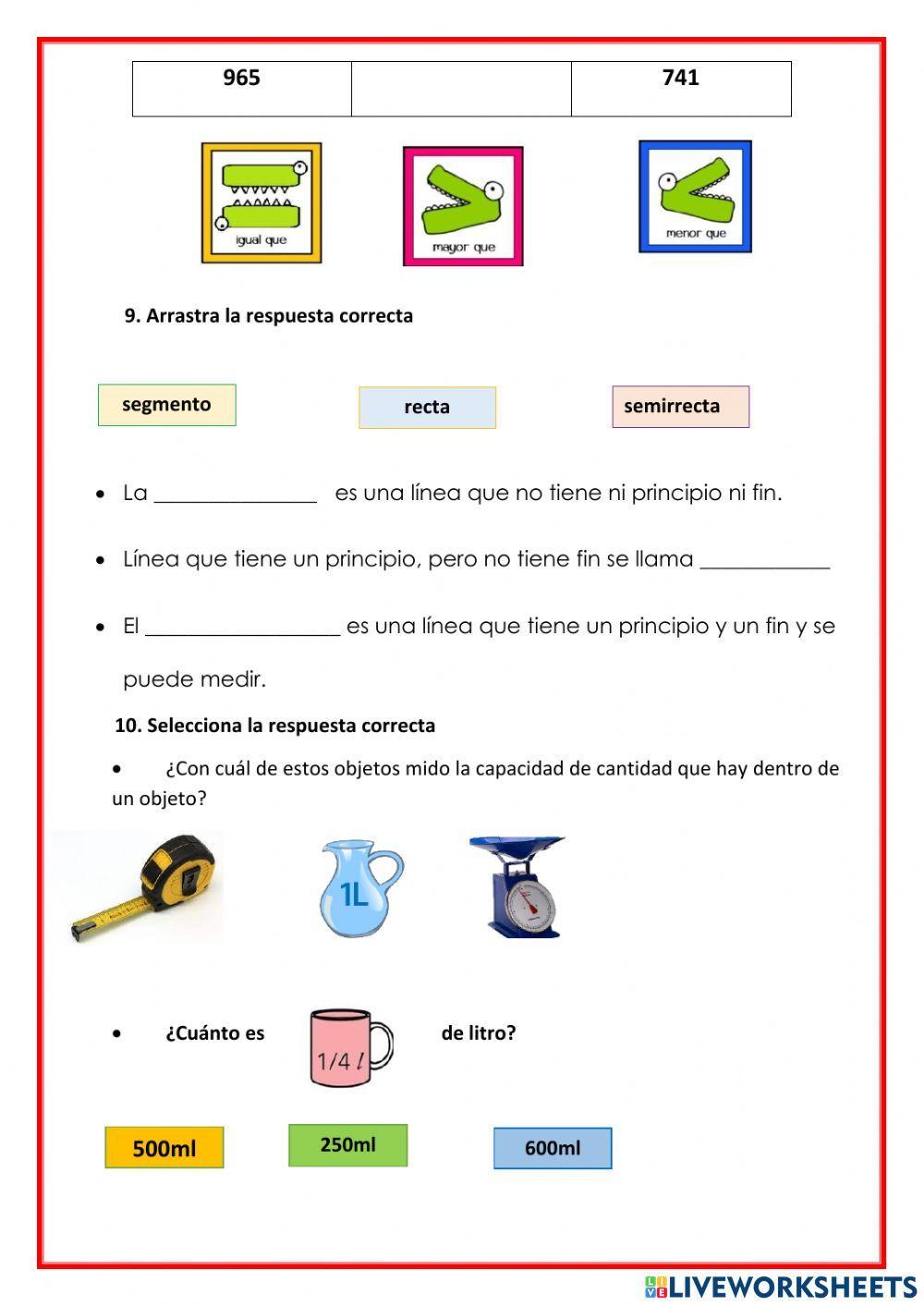 Quimestral de matemáticas