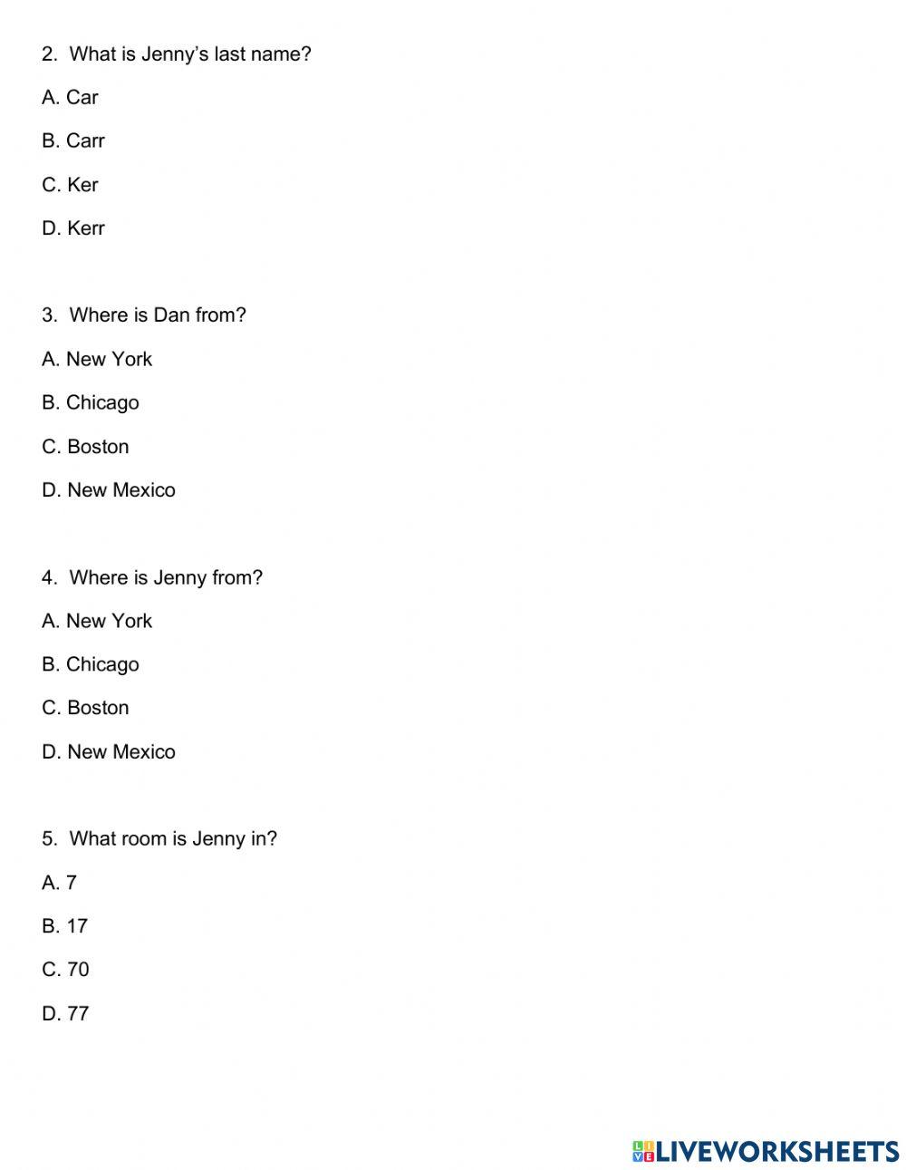 Placement test - iii cycle - augustinian technical high school