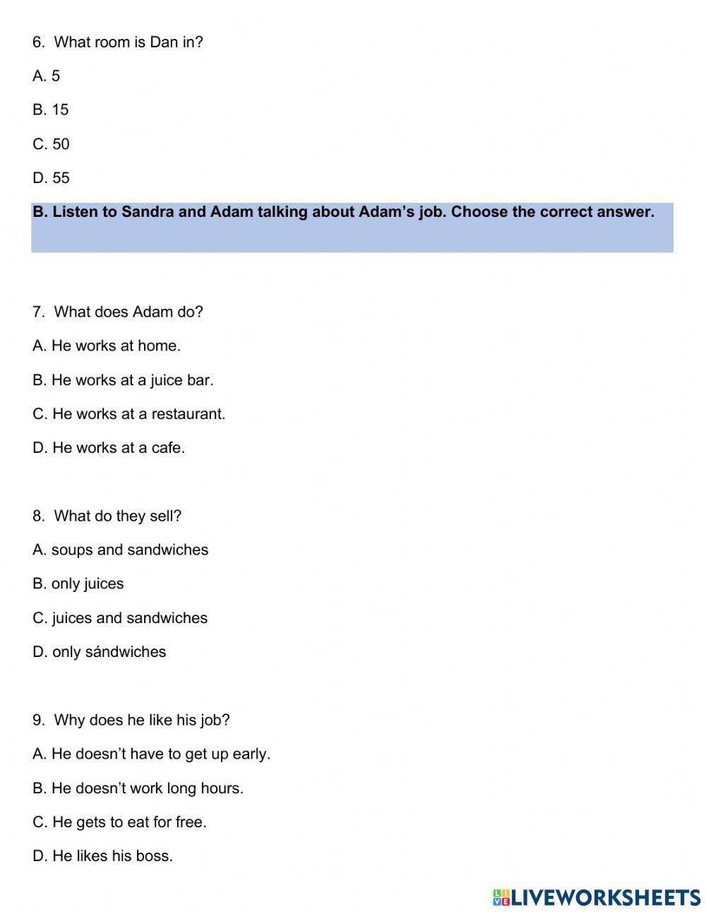 Placement test - iii cycle - augustinian technical high school