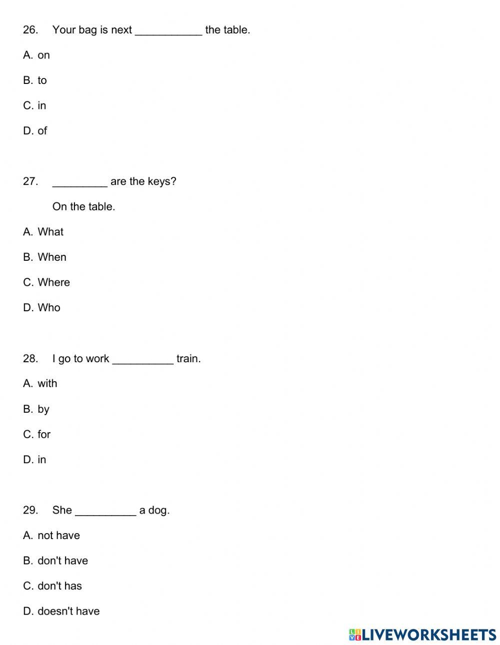 Placement test - iii cycle - augustinian technical high school