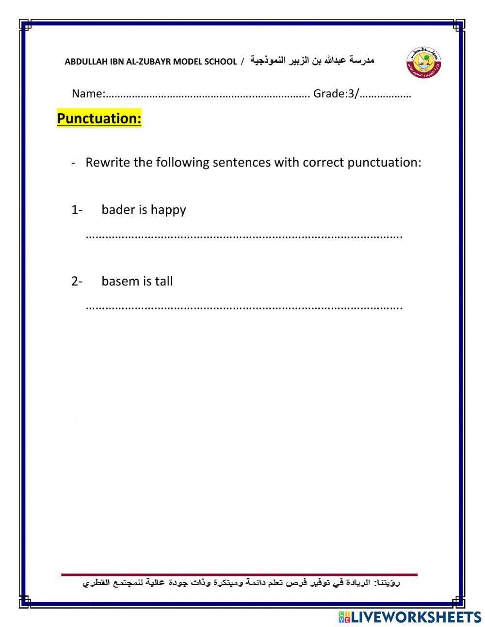 Punctuation exercise