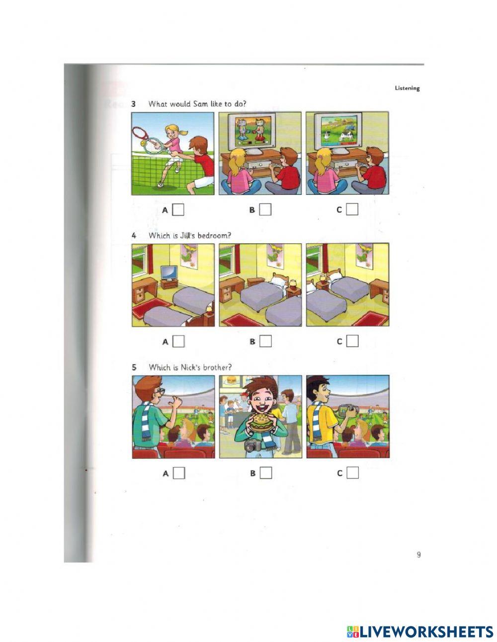 Lesson 1 - starter 1 - listening test 1