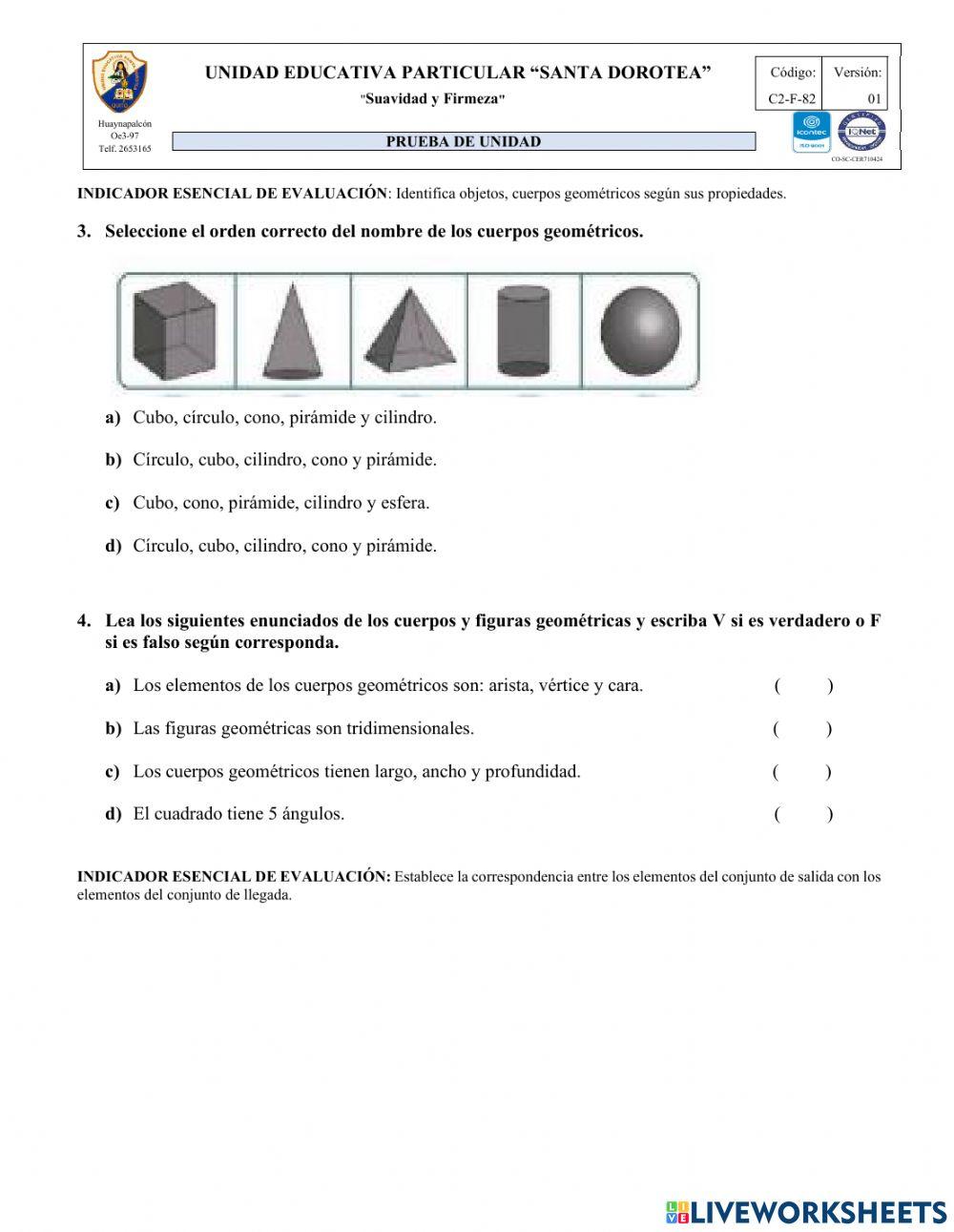 Evaluación de Matemática