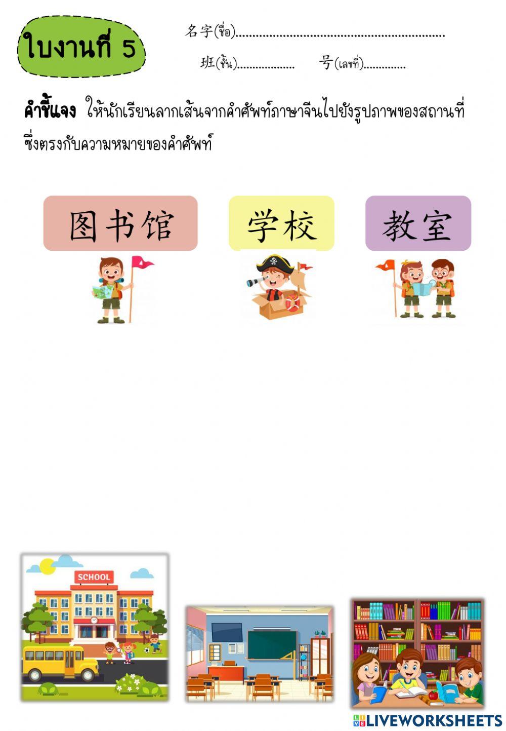 คำศัพท์หมวดสถานที่ภาษาจีน