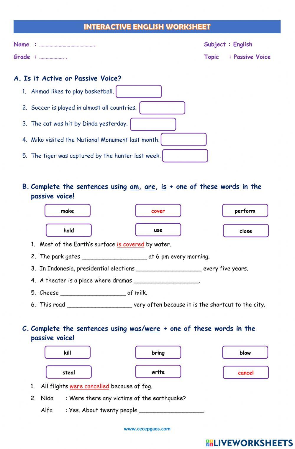 LKPD Interaktif Bahasa Inggris Tentang Passive Voice