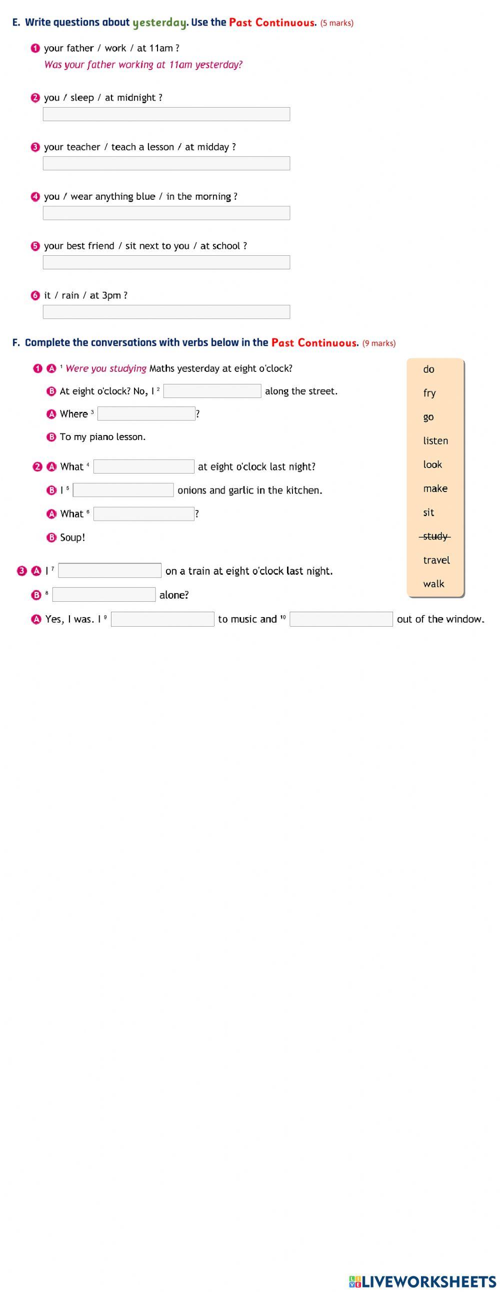 Grade 8 English UNIT 6 Past Continuous Tense