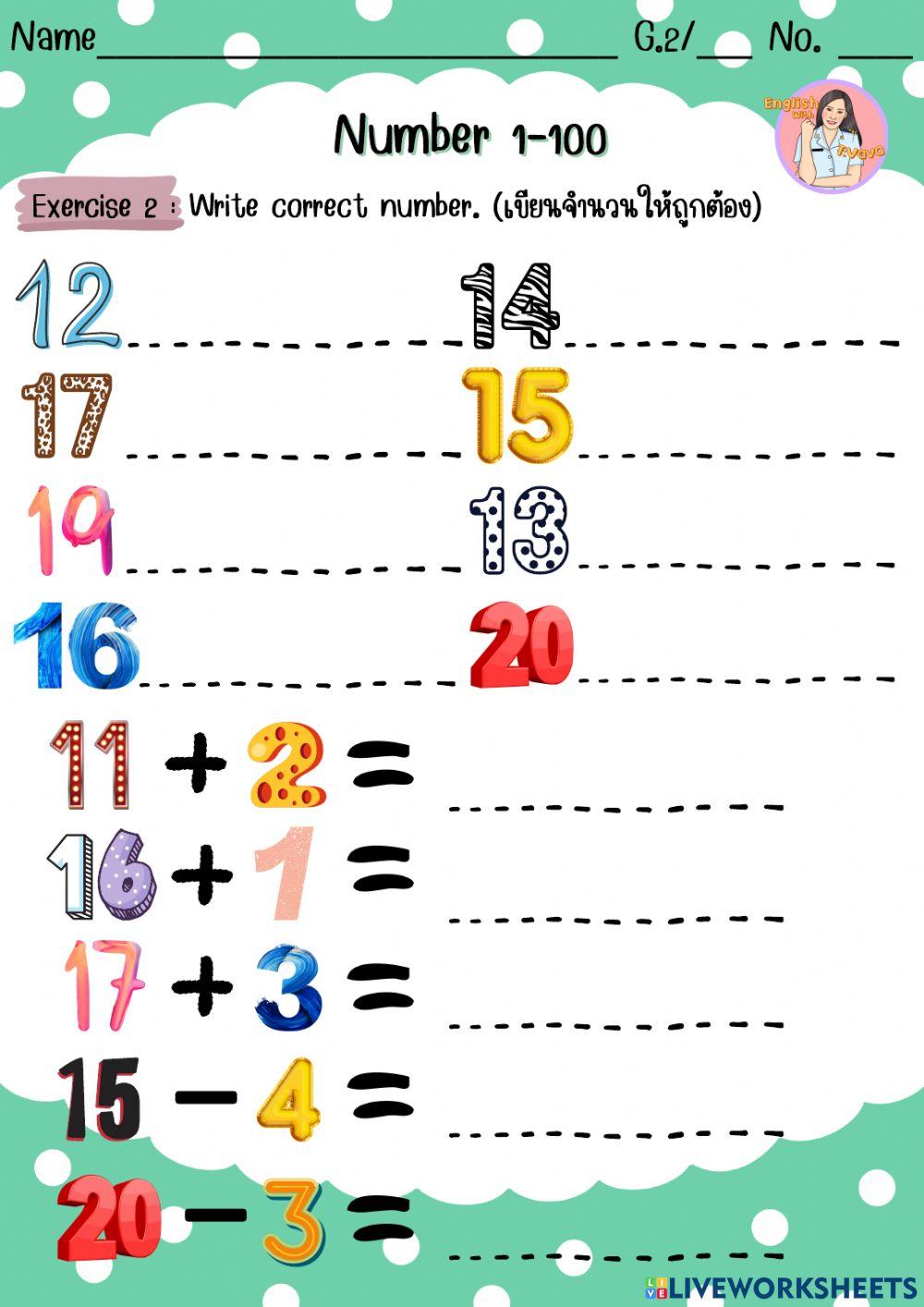 Numbers 1-100 (Ex.2)