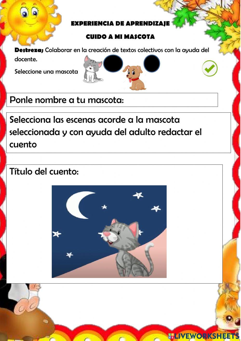 Crear cuento mi mascota