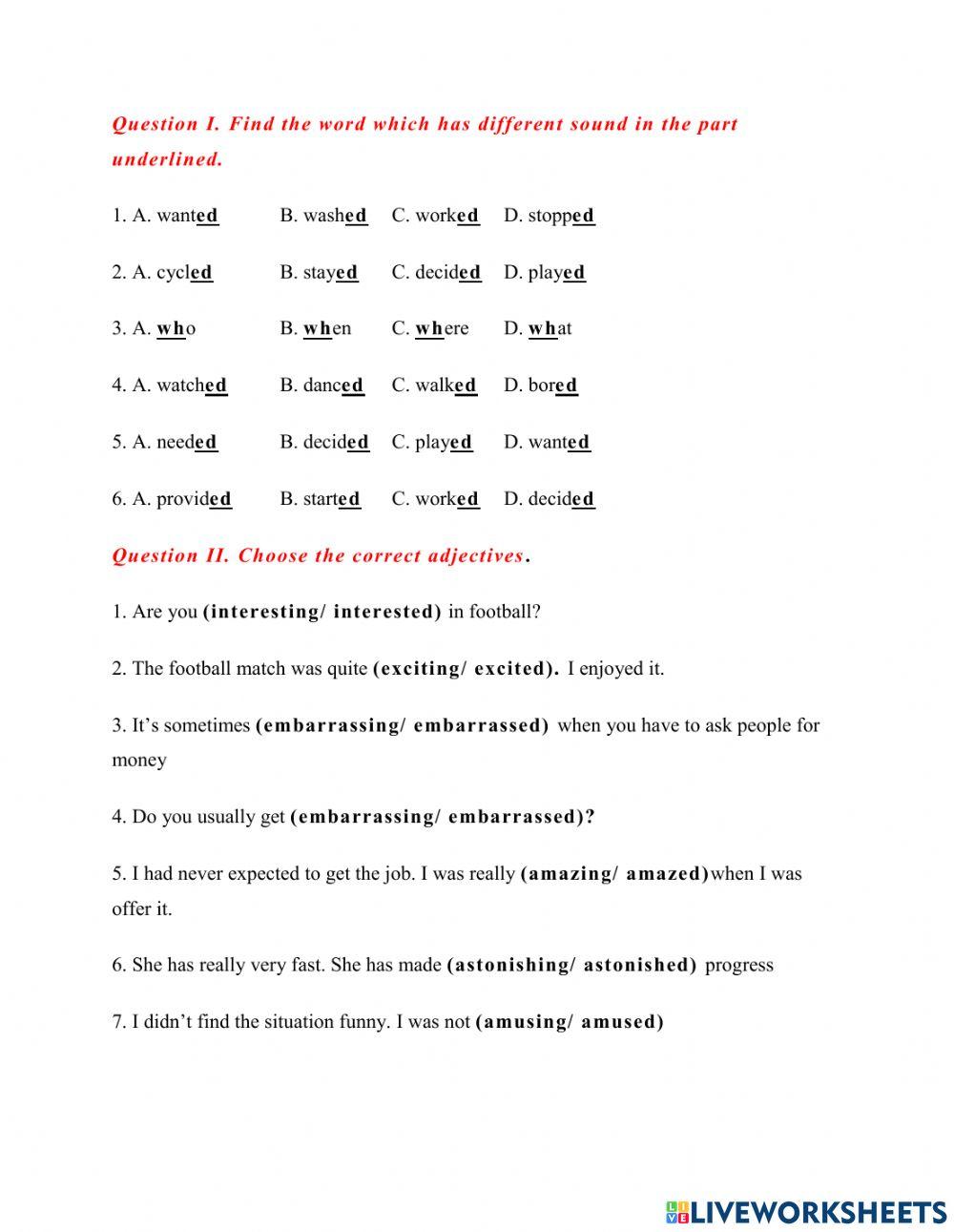 Grade 7 worksheet online activity | Live Worksheets