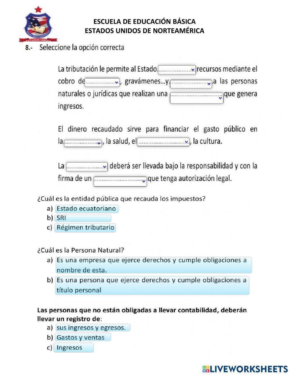 Evaluación quimestral