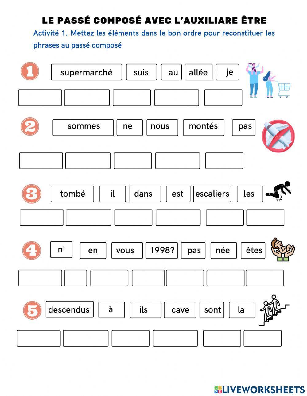 Passé composé avec être