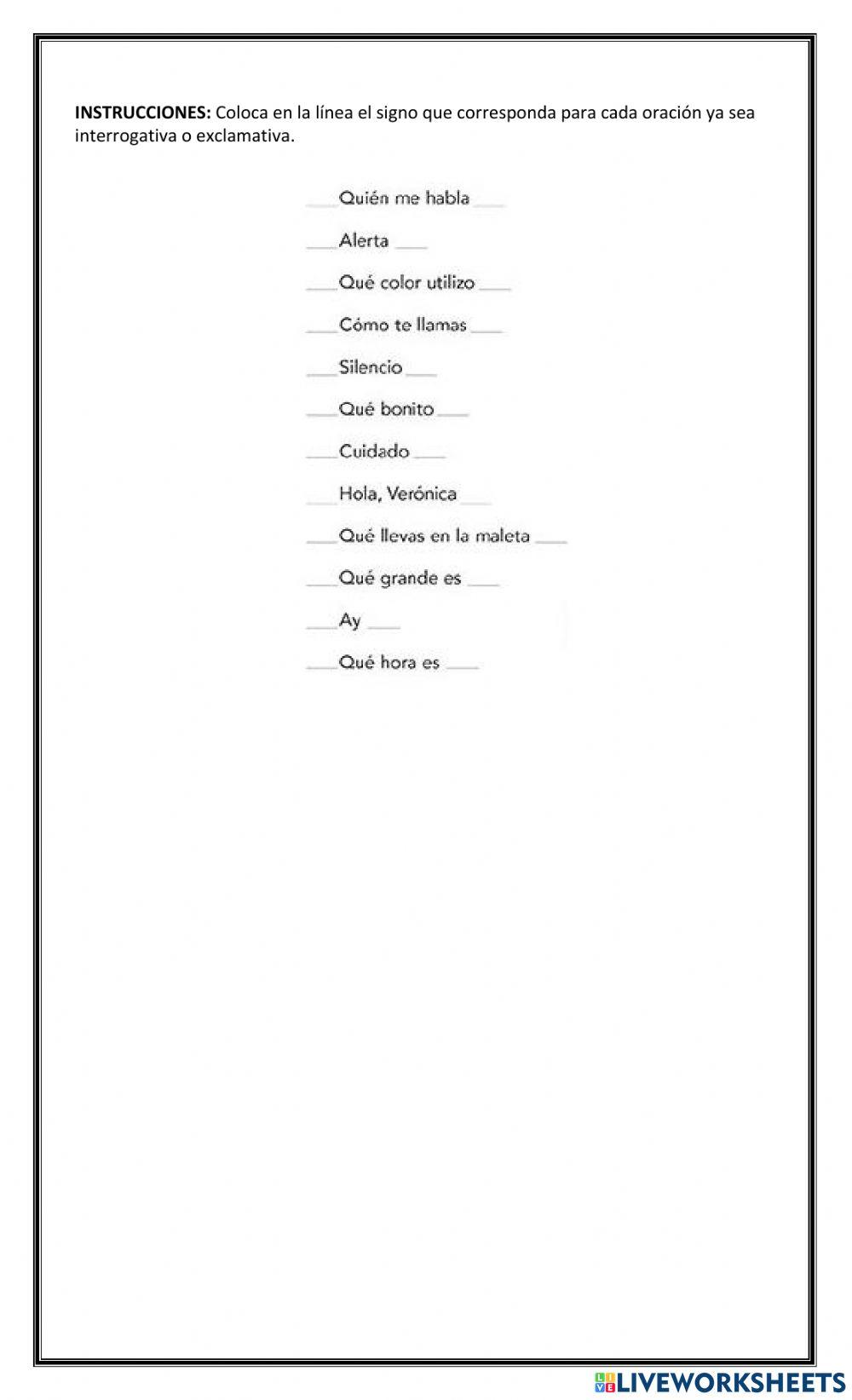 Signos de exclamación e interrogación