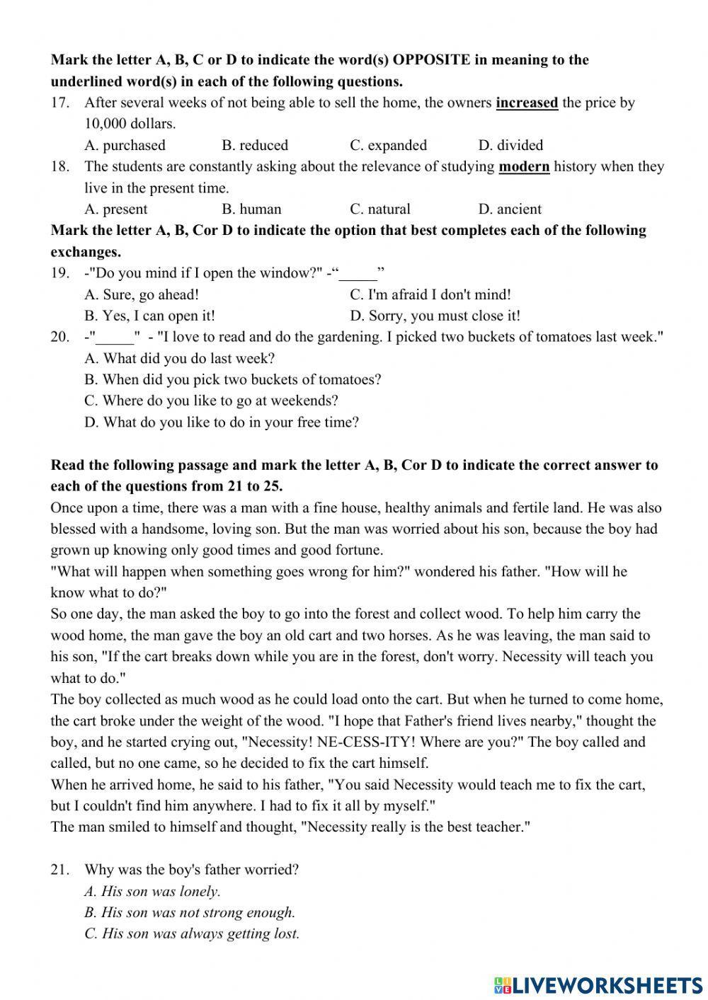 E9 - Practice test 15 - NTC