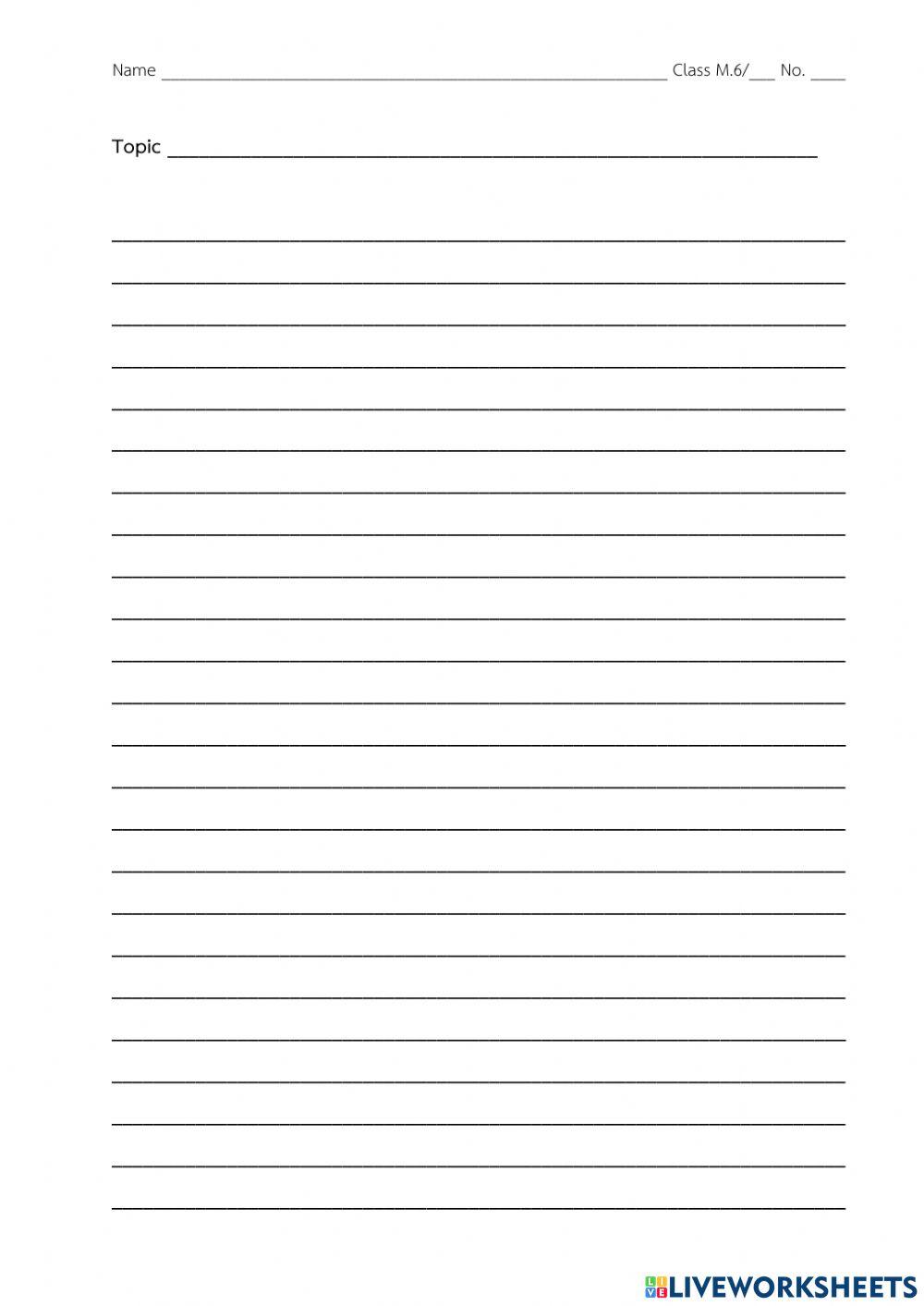 Worksheet 3 Paragraph Writing