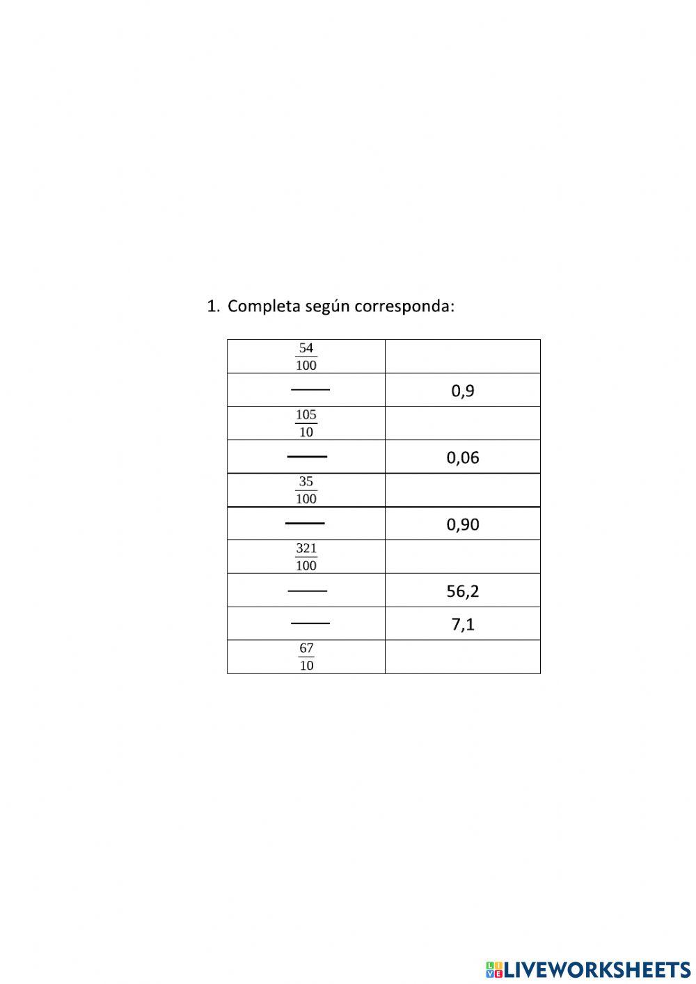 Números decimales 1