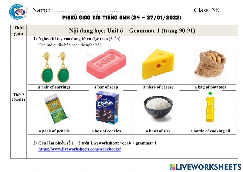 Phiếu HD học tuần 4 tháng 1