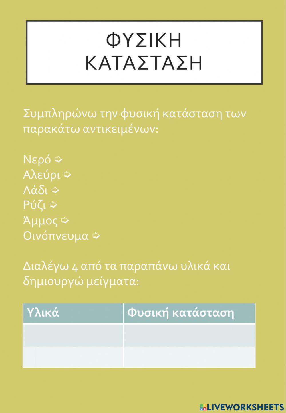 Φυσική Κατάσταση Φυσική Κατάσταση