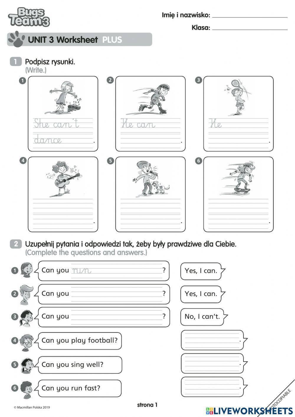 5284085 Bugs team 3 unit 3 worksheet plus