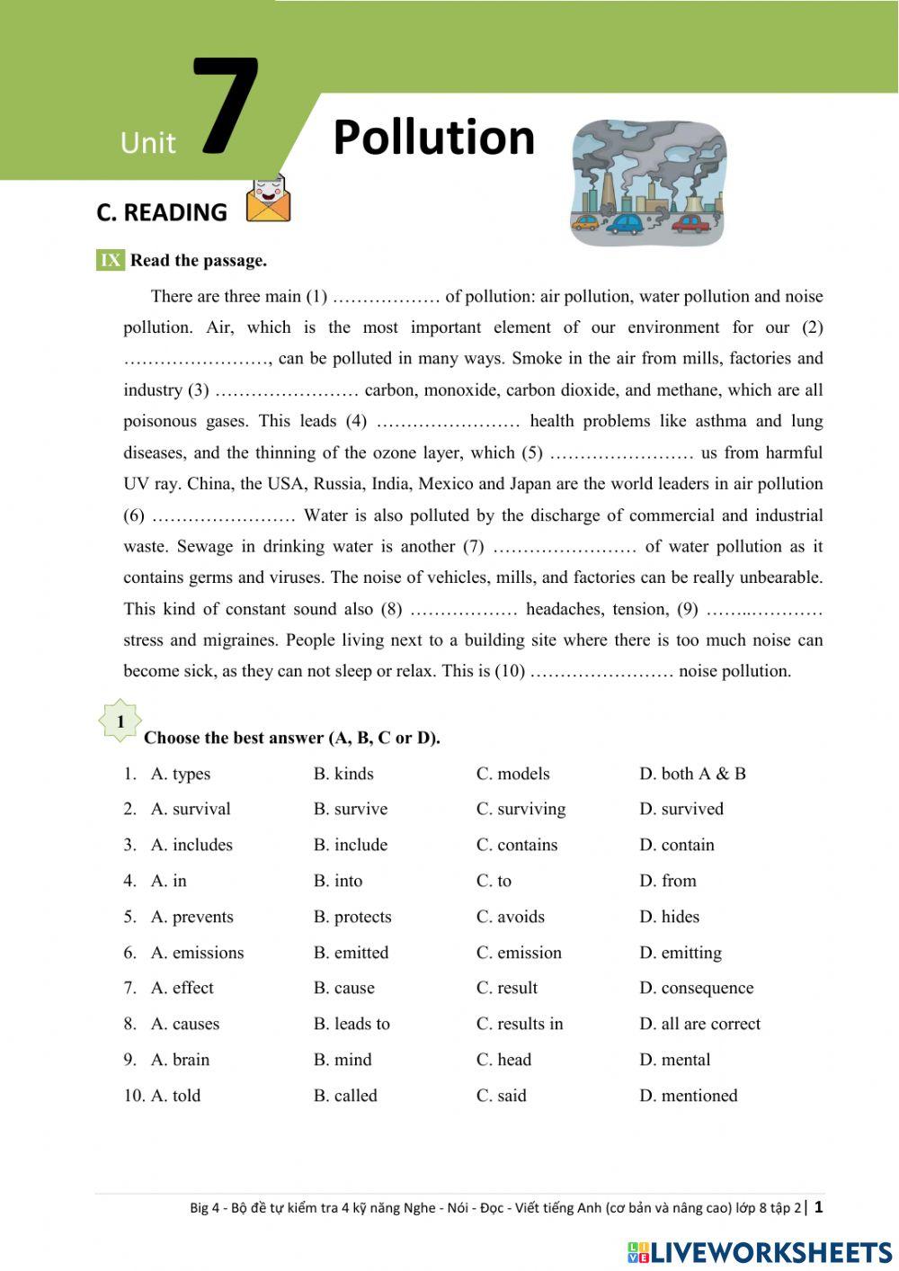 English 8 Big4 Unit 7 Reading 1