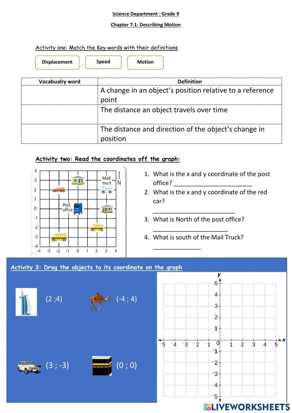Motion and displacement