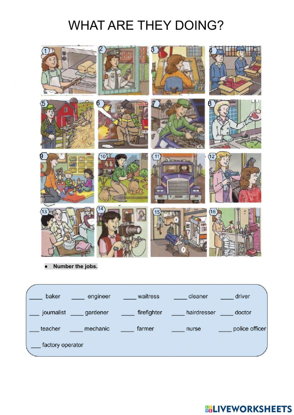 What are they doing? online exercise for 4 | Live Worksheets