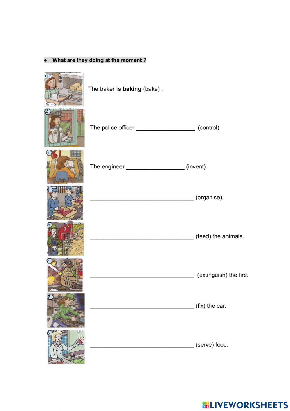 What are they doing? online exercise for 4 | Live Worksheets