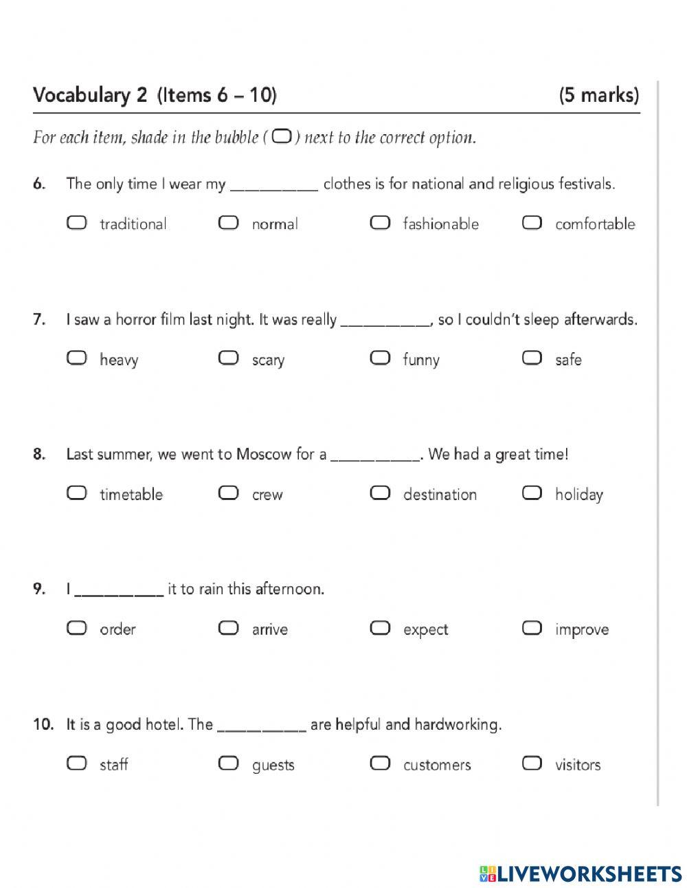 vocabulary:2 grade 12