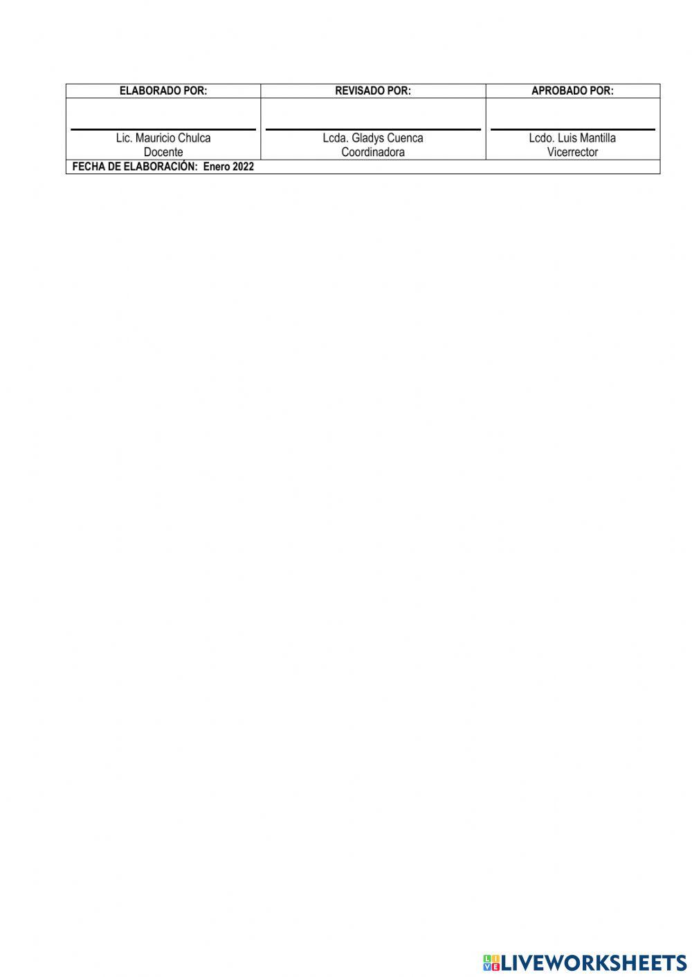 Taller acumulativo matematica octavo