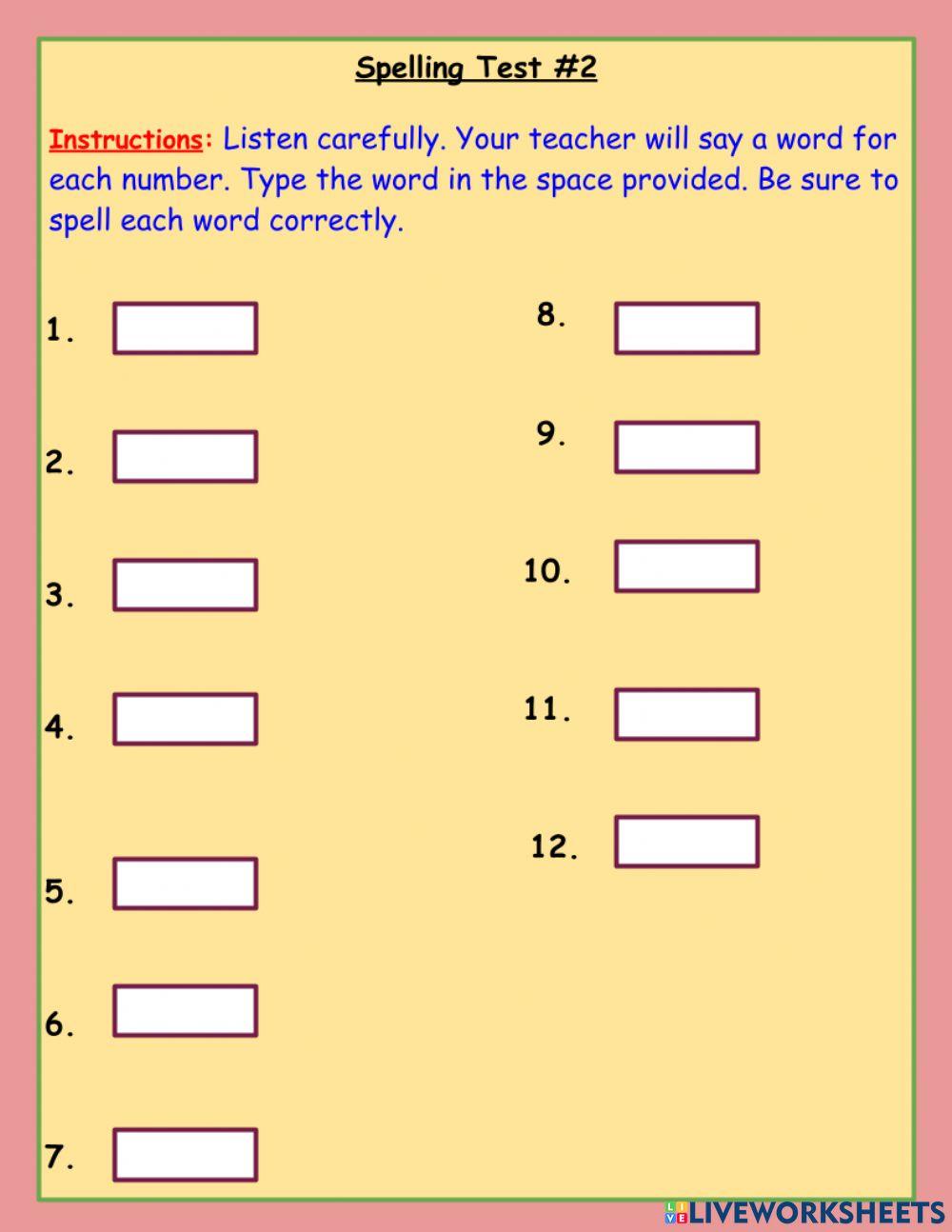 Spelling Test -3