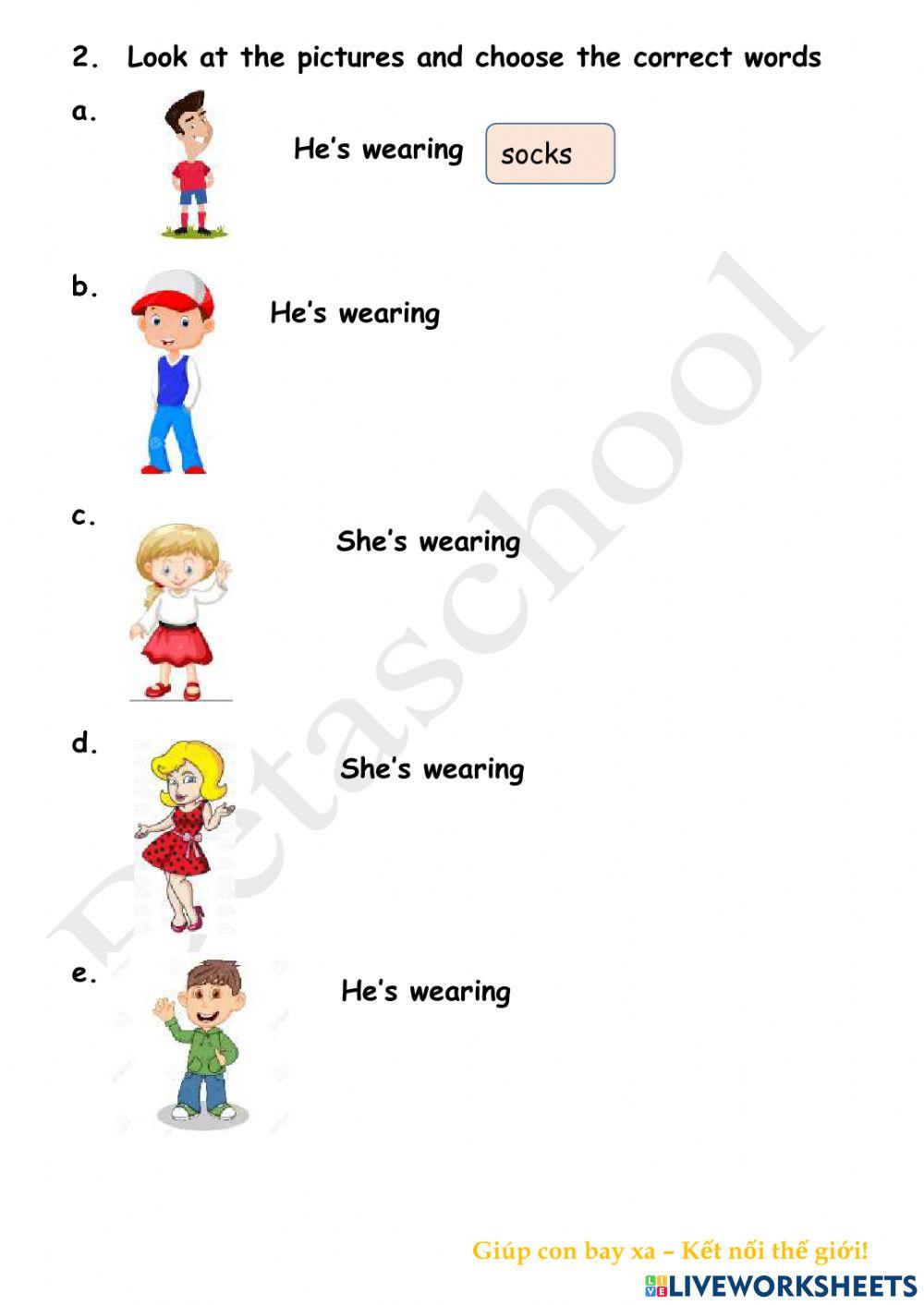 Topic - Things to wear