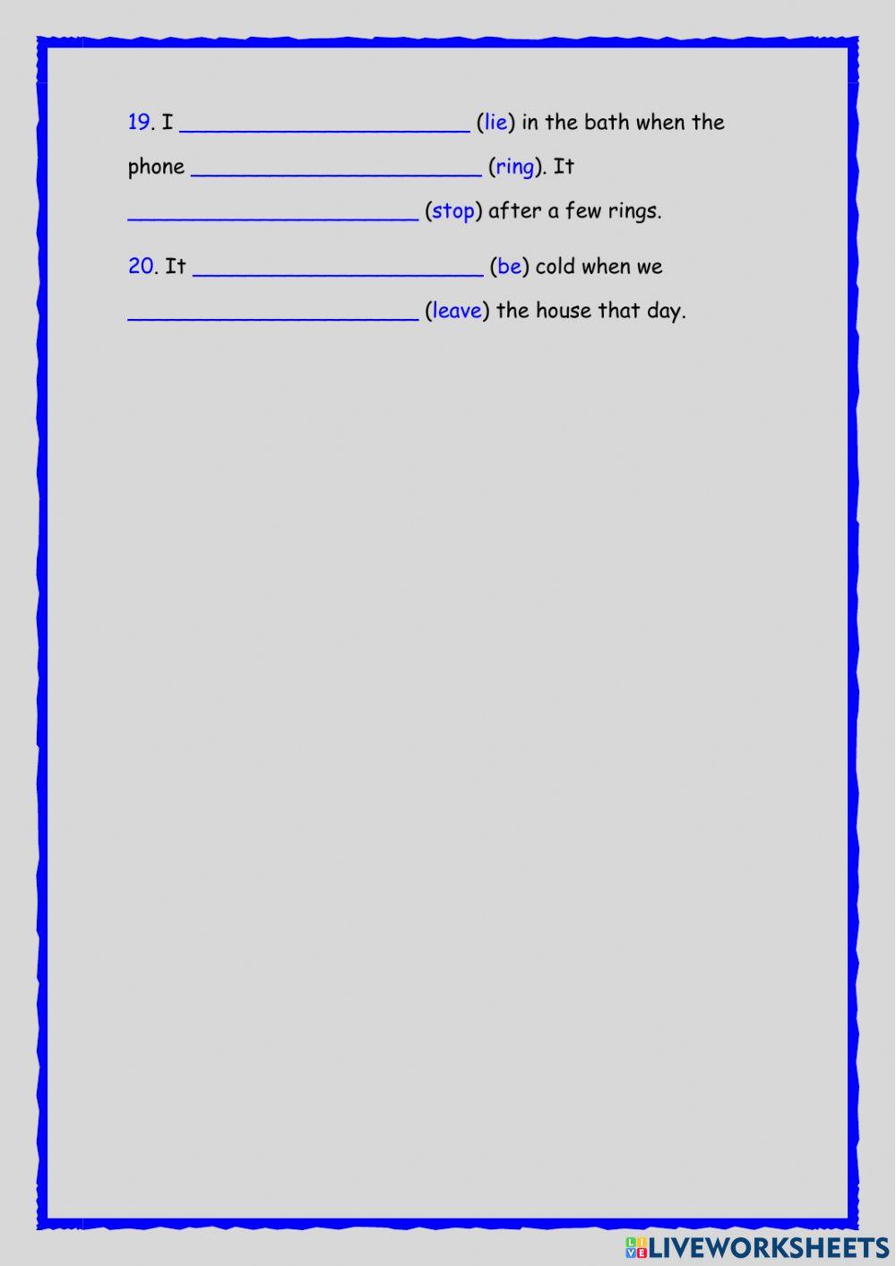 Past simple vs past progressive