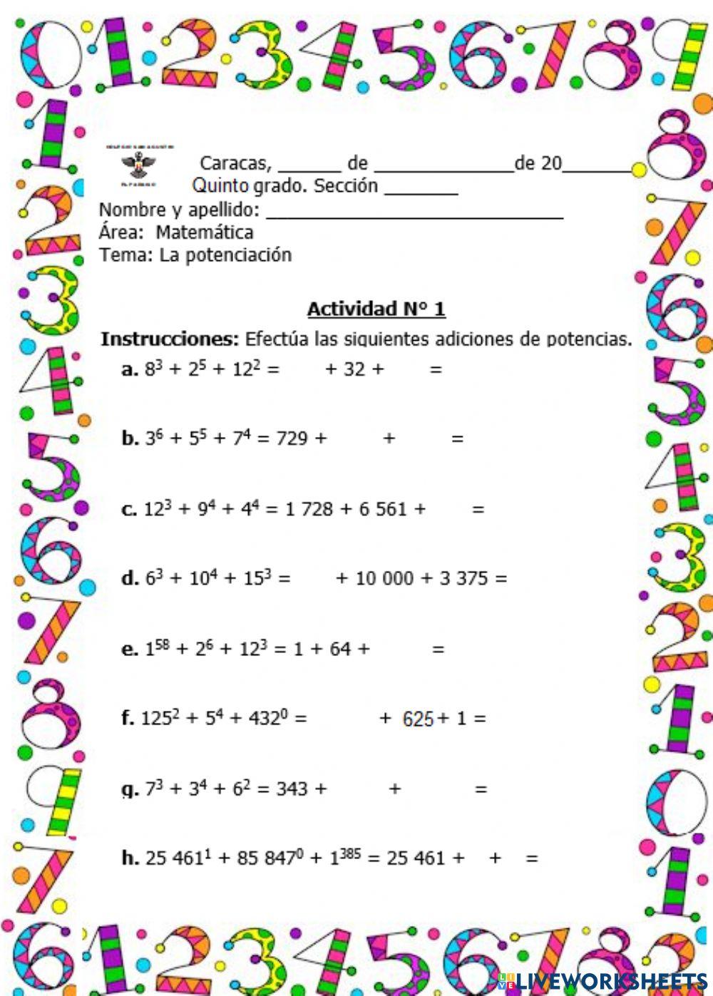 Adición de potencias