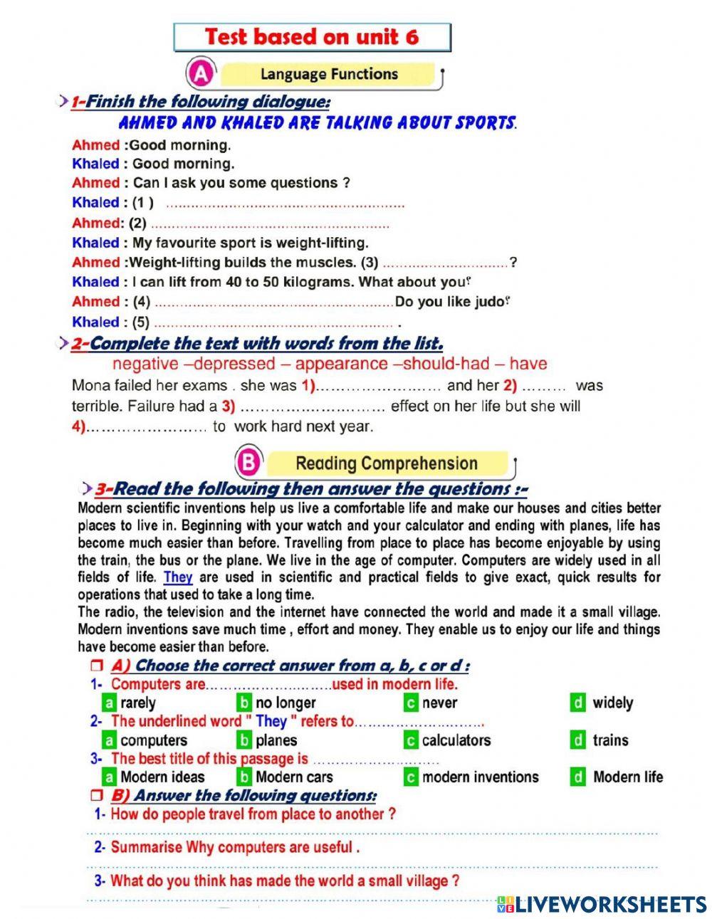 Prep 3 Unit 6 unit 6