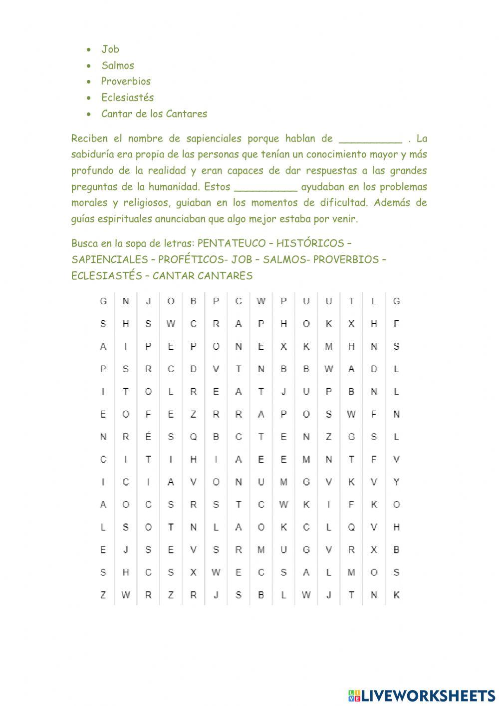 Libros Sapienciales 1