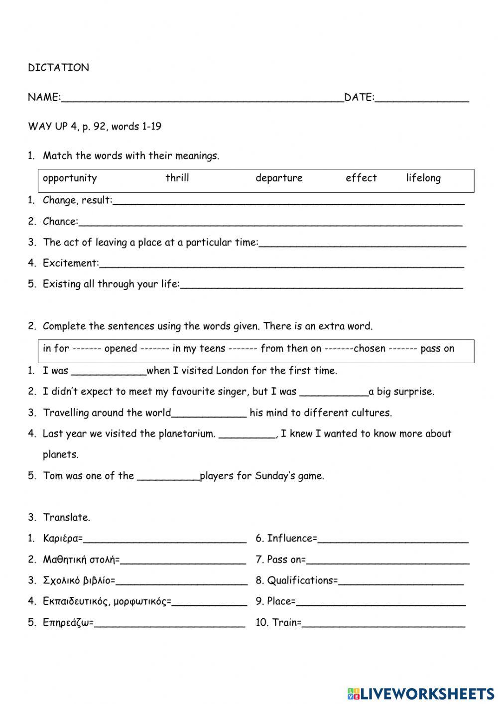 WAY UP 4, p. 82, 1-19