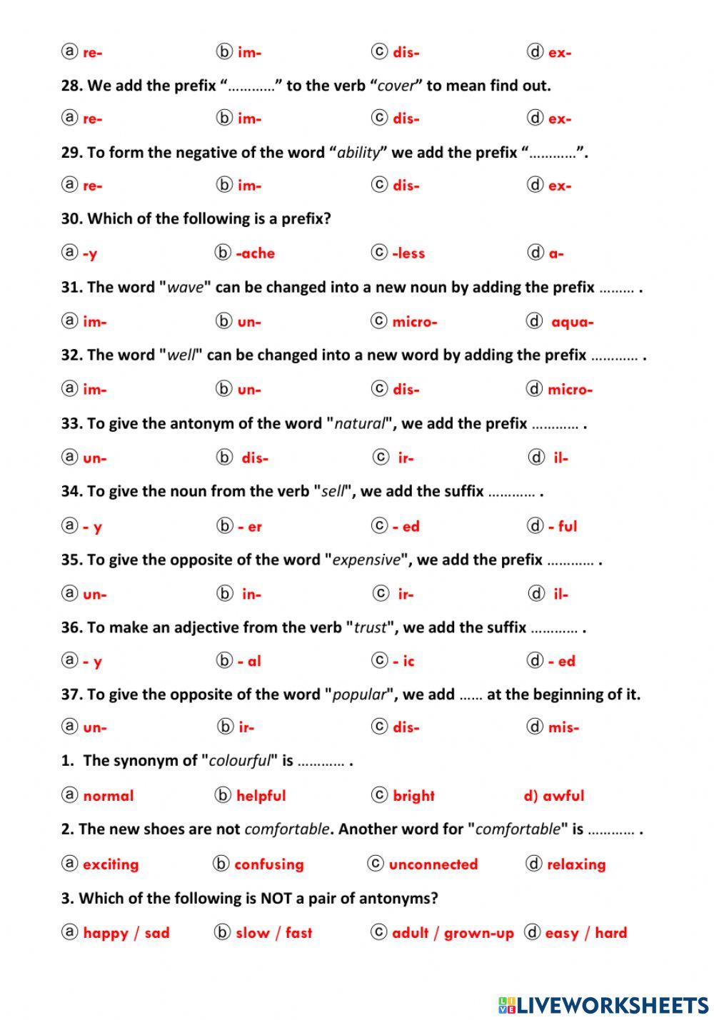 Prep 3 term 1 revision