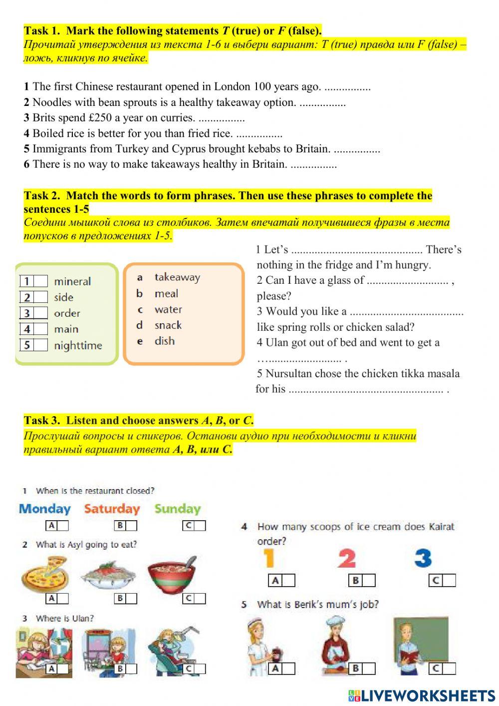 Takeaway food p. 58 SB