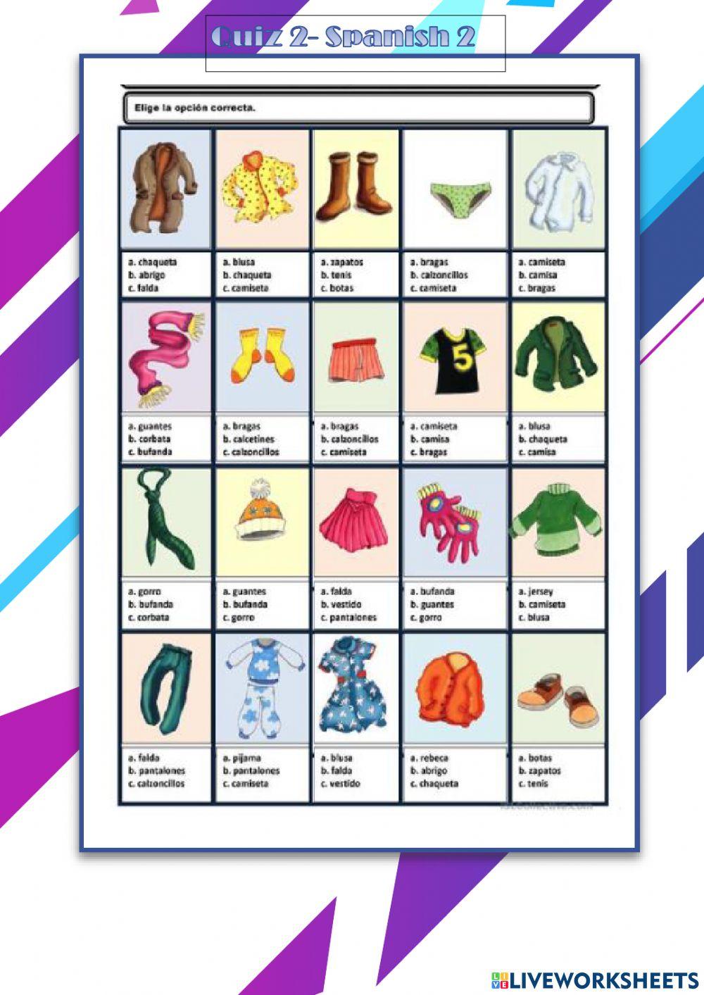 La ropa 1821962 Marina Fernandez LiveWorksheets