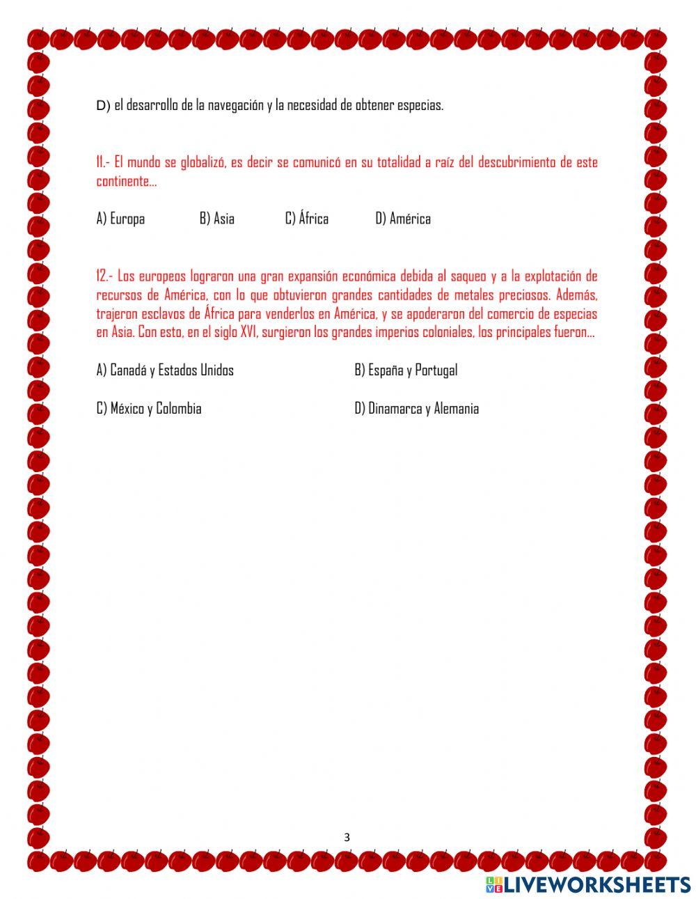 Evaluacion de historia