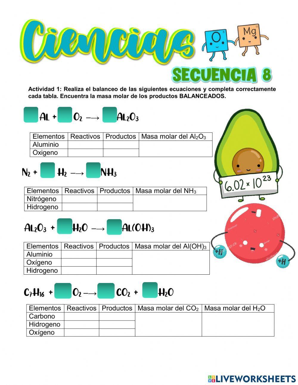 Secuencia 8 Balanceo de Ecuaciones