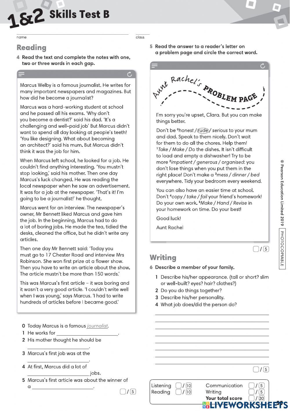 Go Getter 4 Skills Test 1-2