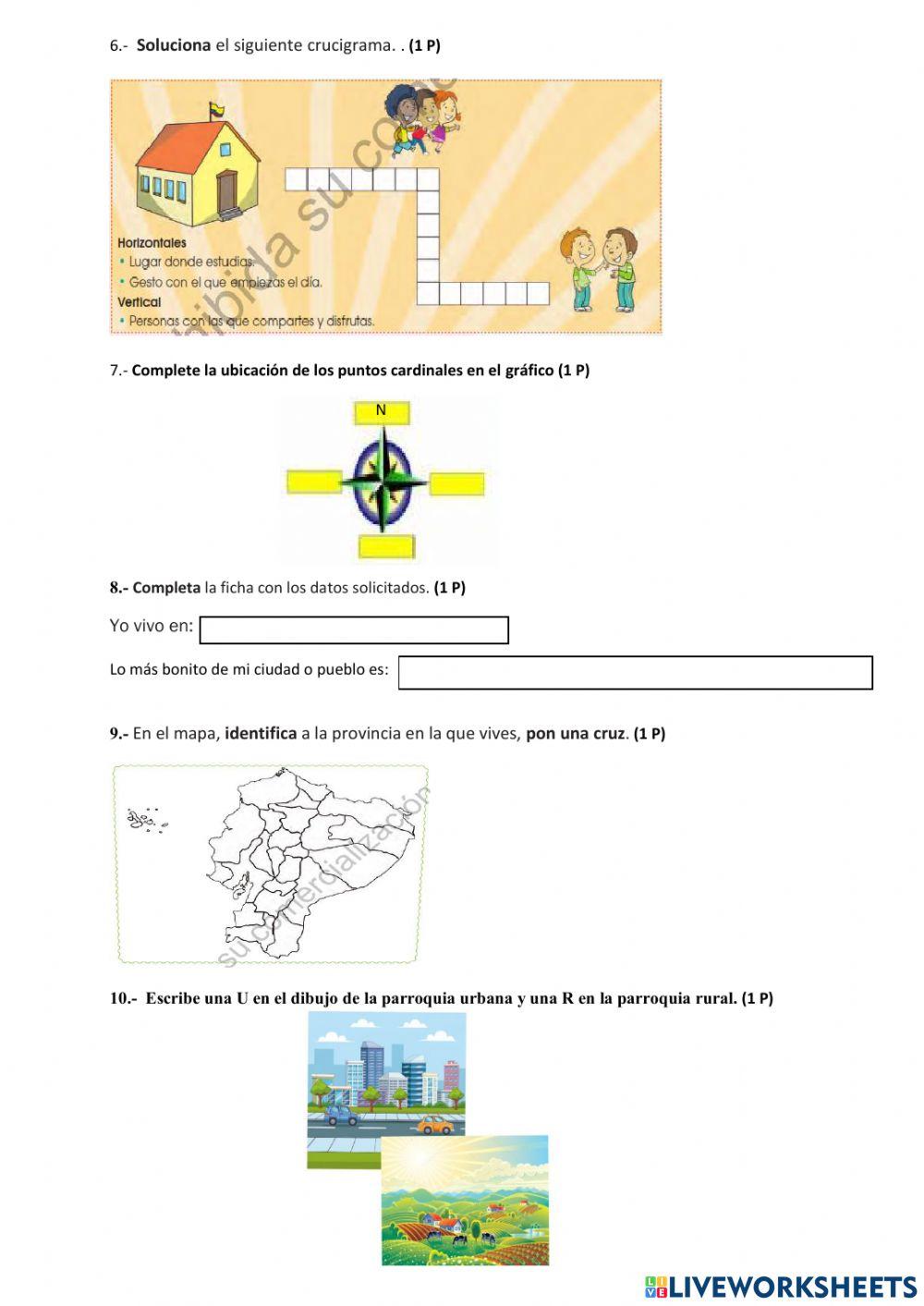 Examen de estudios sociales