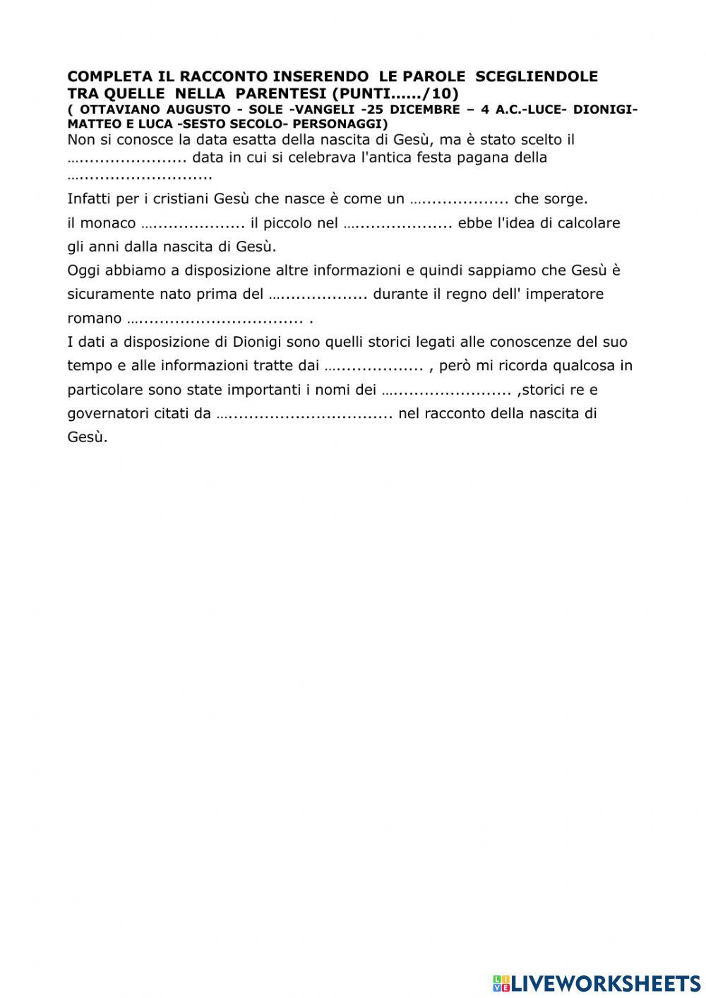 La data di nascita di Gesù