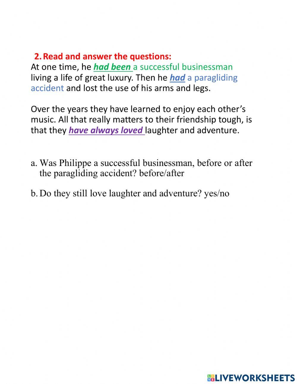 Past perfect - past simple