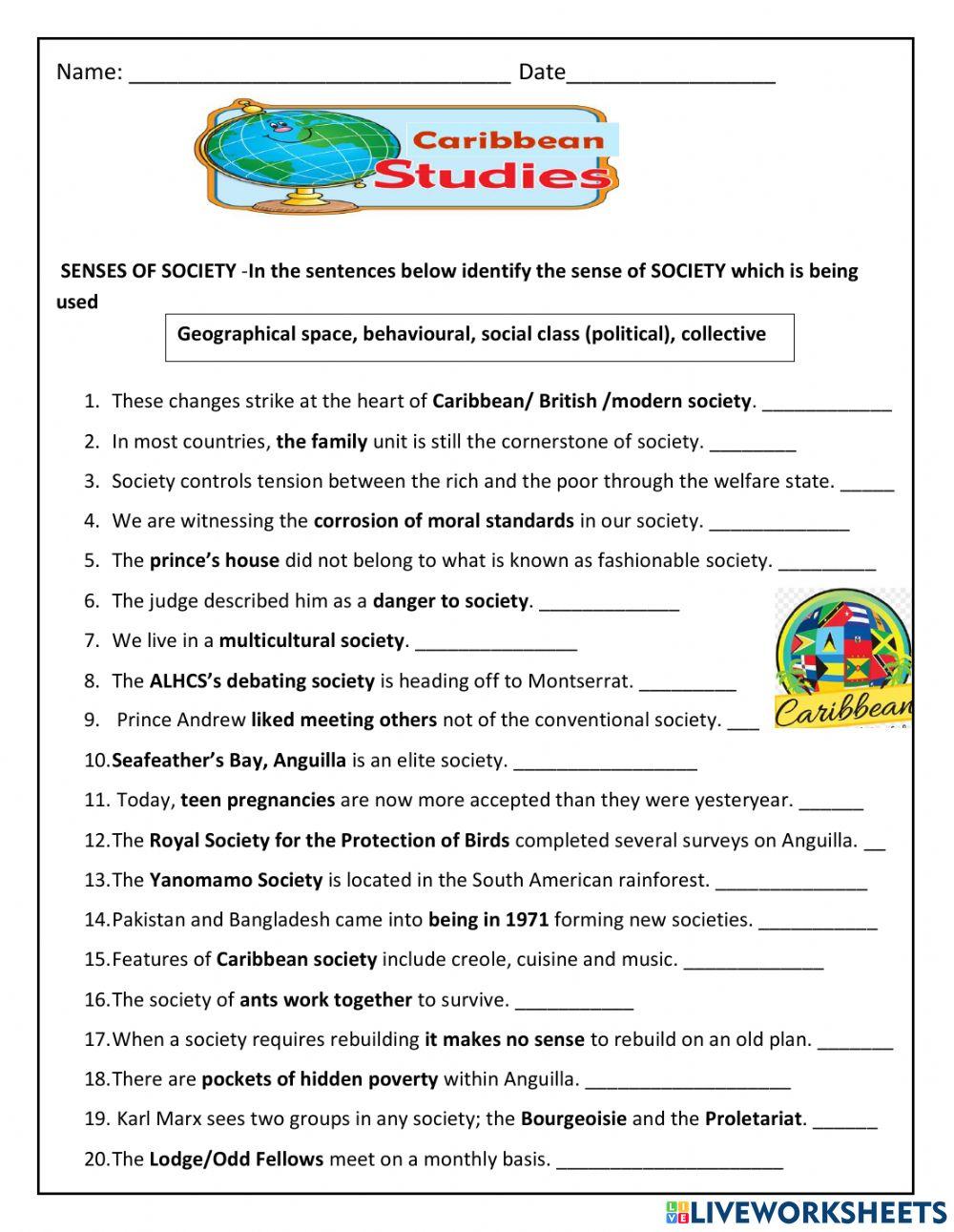 Senses of caribbean society