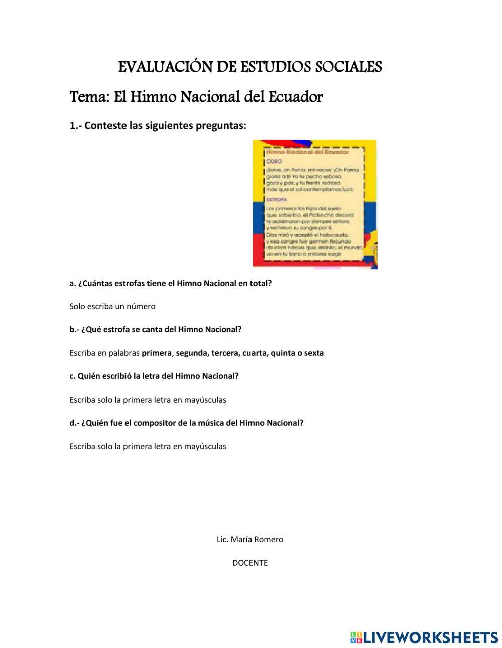 Himno Nacional del Ecuador
