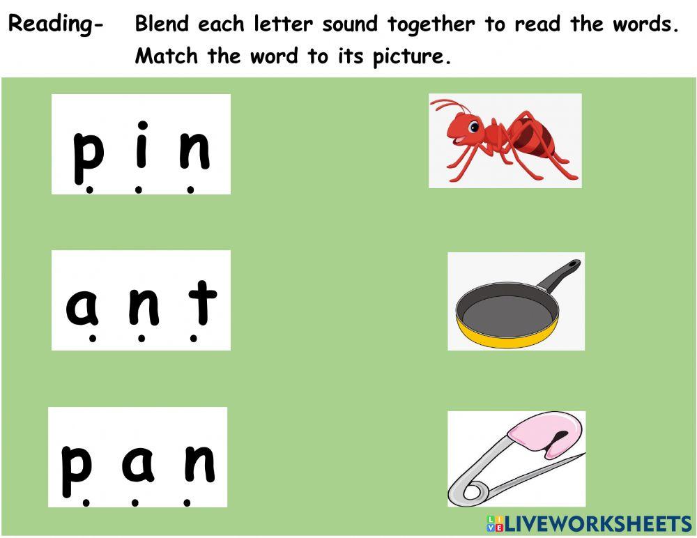 Reading- blending letter sounds